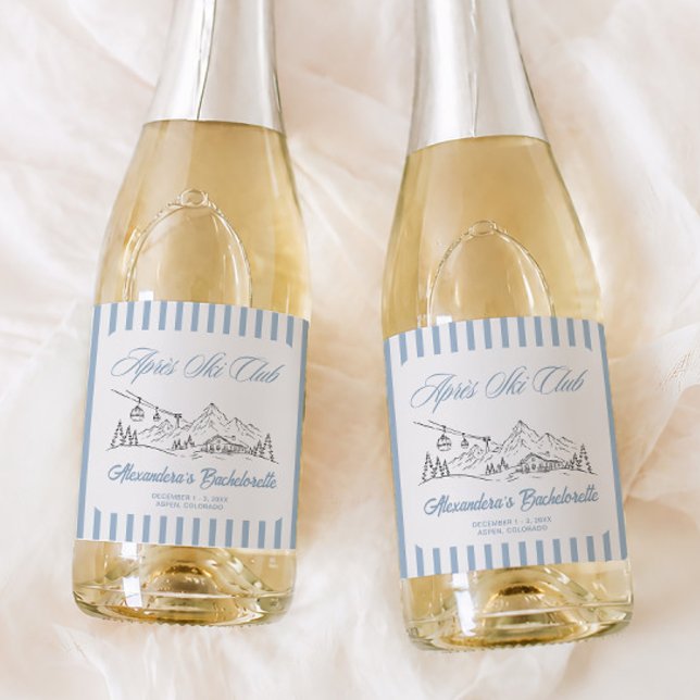Winter Apres Ski Bachelorette Party Sparkling Wine Label (Creator Uploaded)