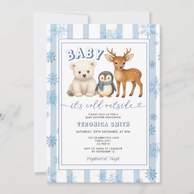 Winter Arctic Baby It’s Cold Outside Baby Shower Invitation (Front)
