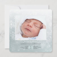 Winter Arrival Photo Birth Announcement