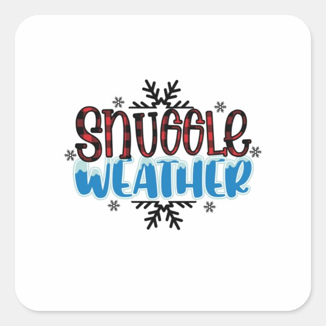 Winter Art Snuggle Weather Square Sticker (Front)