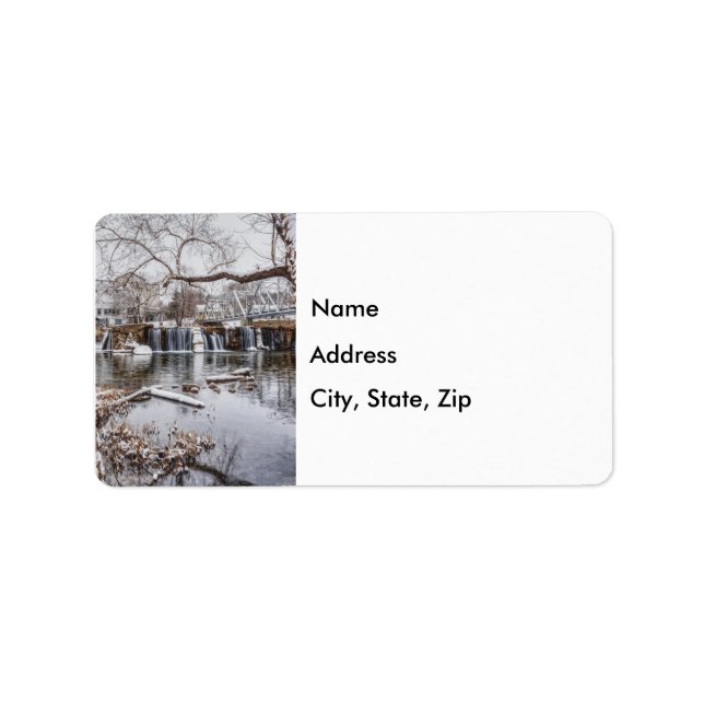 Winter At Finley Dam Address Label (Front)
