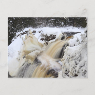 Winter at Gabbro Falls, Michigan's Upper Peninsula Postcard