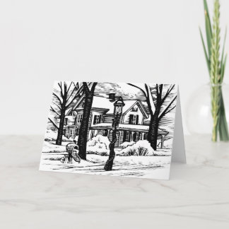 winter at home holiday card