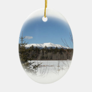 Winter at Katahdin Ceramic Ornament