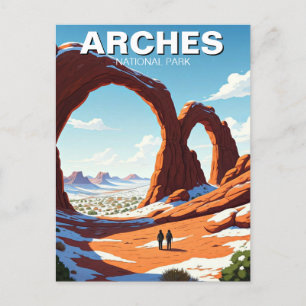 Winter at Moab Utah Arches National Park Postcard