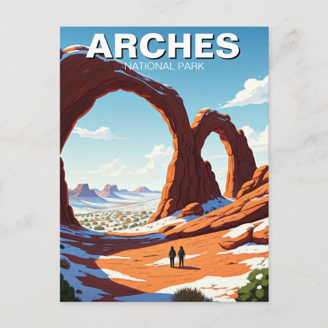 Winter at Moab Utah Arches National Park Postcard (Front)