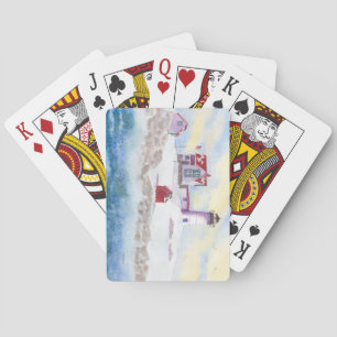 Winter at Nubble LIghthouse in Maine Playing Cards