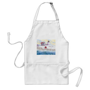 winter at Nubble LIghthouse in Maine Standard Apron