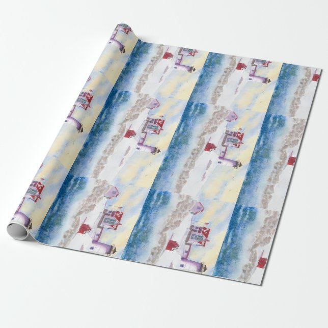 winter at Nubble LIghthouse in Maine Wrapping Paper (Unrolled)