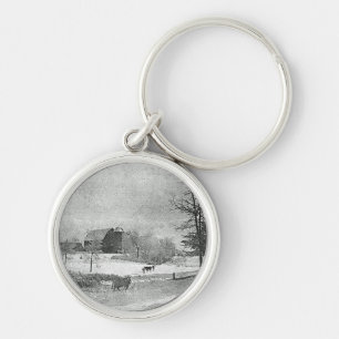Winter at the Farm Keychain