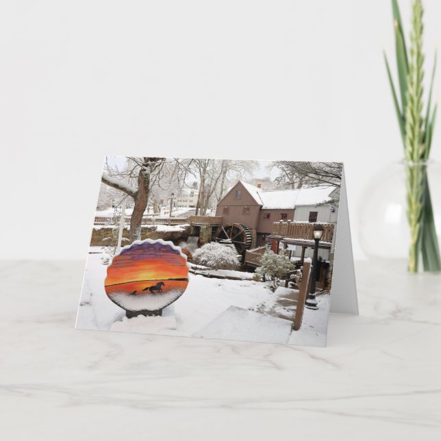 Winter at the Plimoth Grist Mill Card (Front)