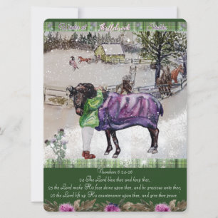 Winter at Thistlebrook Stables scripture  Holiday Card
