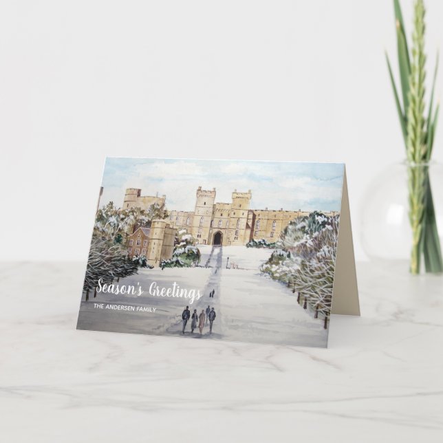 Winter at Windsor Castle Christmas Holiday Card (Front)