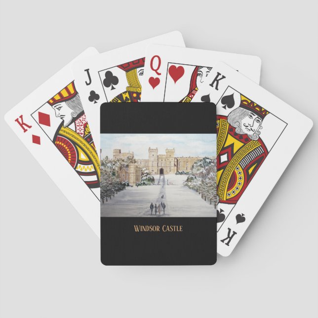 Winter at Windsor Castle Landscape Painting Playing Cards (Back)