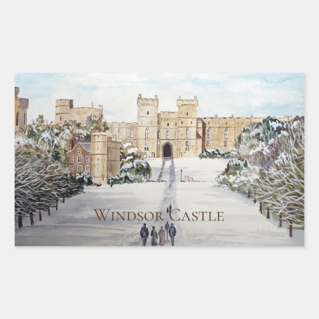 Winter at Windsor Castle Landscape Painting Sticker (Front)
