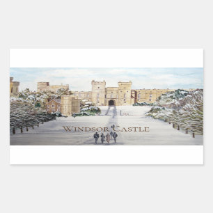 Winter at Windsor Castle Landscape Painting Sticker