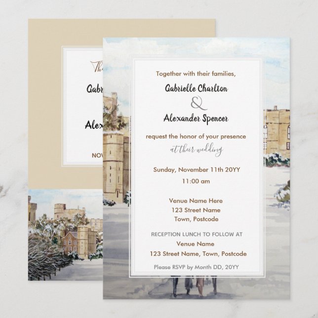 Winter at Windsor Castle Wedding Invitation (Front/Back)