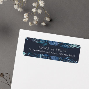 Winter Azure Blue Botanical Return Address