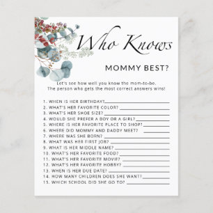 Winter baby chowder Who knows mommy best game