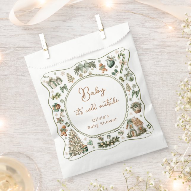Winter Baby it's Cold Outside Baby Shower Favour Bag (Clipped)