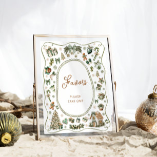 Winter Baby It's Cold Outside Baby Shower Favours Poster