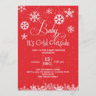 Winter Baby It's Cold Outside Baby Shower Invitation