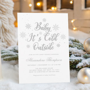 Winter Baby It's Cold Outside Baby Shower Neutral Invitation