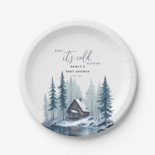 Winter Baby It's Cold Outside Baby Shower  Paper Plate