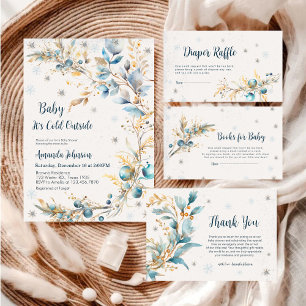 Winter Baby Its Cold Outside Diaper Raffle  Enclosure Card