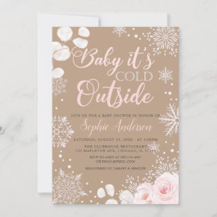 Winter Baby It's Cold Outside Snow Baby Shower Invitation