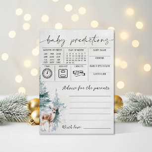 Winter Baby Shower Baby Predictions & Advice Card