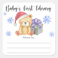 Winter baby Shower bookplate, books for baby