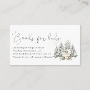 Winter Baby Shower Books For baby Enclosure Card