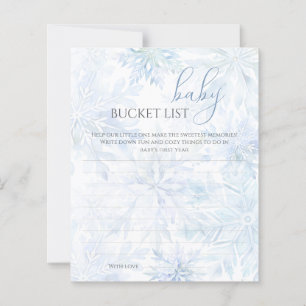 Winter Baby Shower Boy Blue Snowflake Bucket List