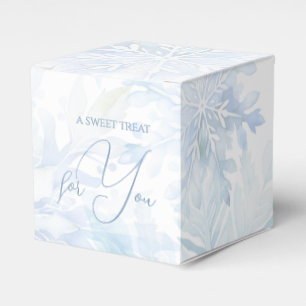 Winter Baby Shower Boy Blue Snowflake Favor Box