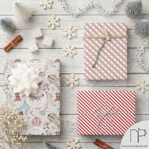 Winter Baby Shower Clothesline Wrapping Paper Sheet