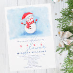 Winter baby shower Cute Little Snowman Watercolor Invitation<br><div class="desc">Winter baby shower Cute Little Snowman Watercolor Invitation</div>
