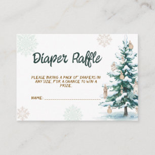 Winter Baby Shower Diaper Raffle Enclosure Card