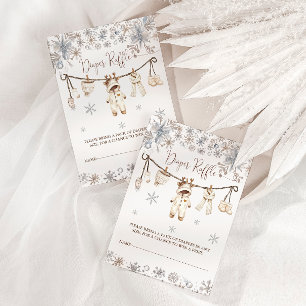 Winter Baby Shower Diaper Raffle Enclosure Card