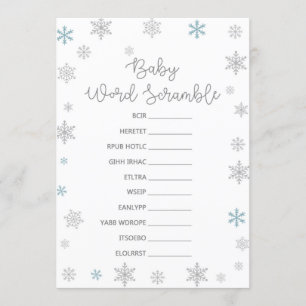 Winter Baby Shower Game w answer back 5x7 size Invitation