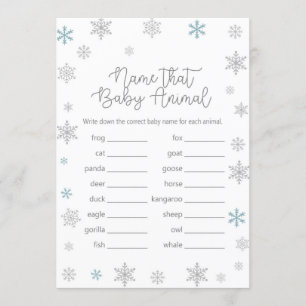 Winter Baby Shower Game w answer back 5x7 size Invitation