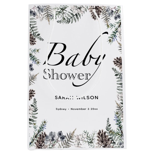 Winter Baby Shower Gift Bag (Front)