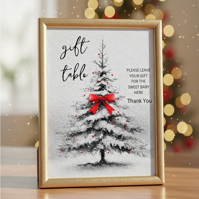Winter Baby Shower Gift Table Sign – Editable Text (Winter Baby Shower Gift Table Sign – Editable Text #winterbabyshower #gifttablesign #editabletempla)