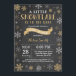 Winter Baby Shower Gold Snowflake Chalkboard Invitation<br><div class="desc">Winter Baby Shower invitation. Gold Snowflake. Boy or Girl Baby Shower Invitation. Winter Holiday Baby Shower Invite. Gold Snowflakes. Chalkboard Background. For further customization,  please click the "Customize it" button and use our design tool to modify this template.</div>