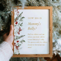 Winter Baby Shower How big is Mommy's Belly Sign