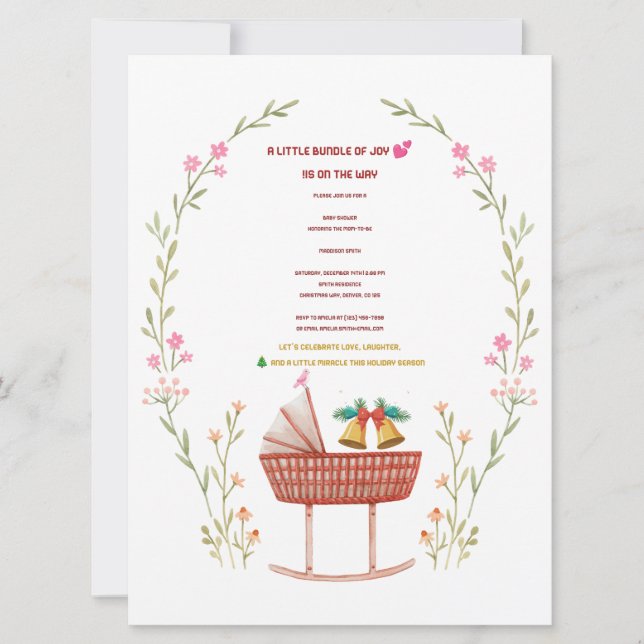  Winter Baby Shower Invitation - A Little Bundle  (Front)
