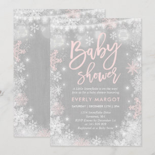 Winter Baby Shower Invitation Rustic Winter Shower