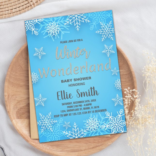 Winter Baby Shower Invitations White Snow Silver (Winter Baby Shower Invitations White Snow Silver)
