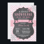 Winter Baby Shower Pink Snowflake Chalkboard Invitation<br><div class="desc">Winter Baby Shower invitation. Pink Snowflake. Chalkboard Background. Girl Baby Shower Invitation. Winter Holiday Baby Shower Invite. Pink and Grey Silver Snowflakes. White Background. For further customization,  please click the "Customize it" button and use our design tool to modify this template.</div>