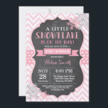 Winter Baby Shower Pink Snowflake Chalkboard Invitation<br><div class="desc">Winter Baby Shower invitation. Pink Snowflake. Chalkboard Background. Girl Baby Shower Invitation. Winter Holiday Baby Shower Invite. Pink and Grey Silver Snowflakes. White Background. For further customization,  please click the "Customize it" button and use our design tool to modify this template.</div>
